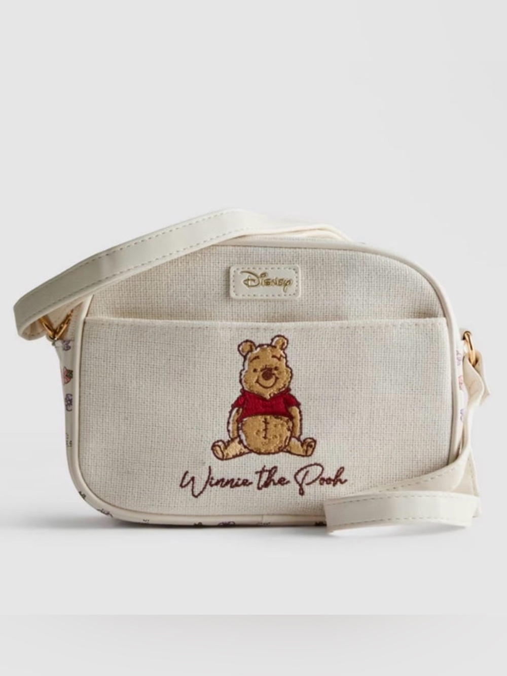 Disney Winnie the Pooh Cream Canvas
Crossbody Bag -Embroidered Pooh - New